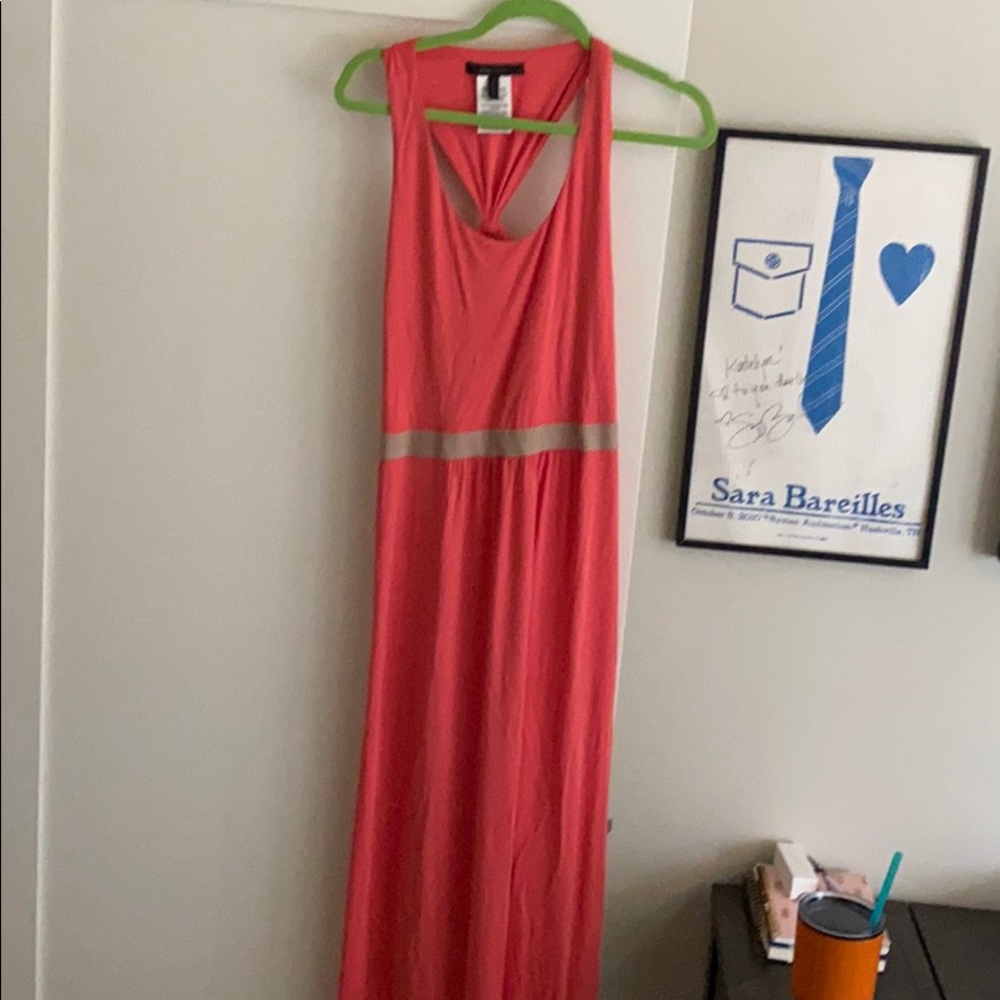 BCBG Peach Maxi Cotton Dress Sz L